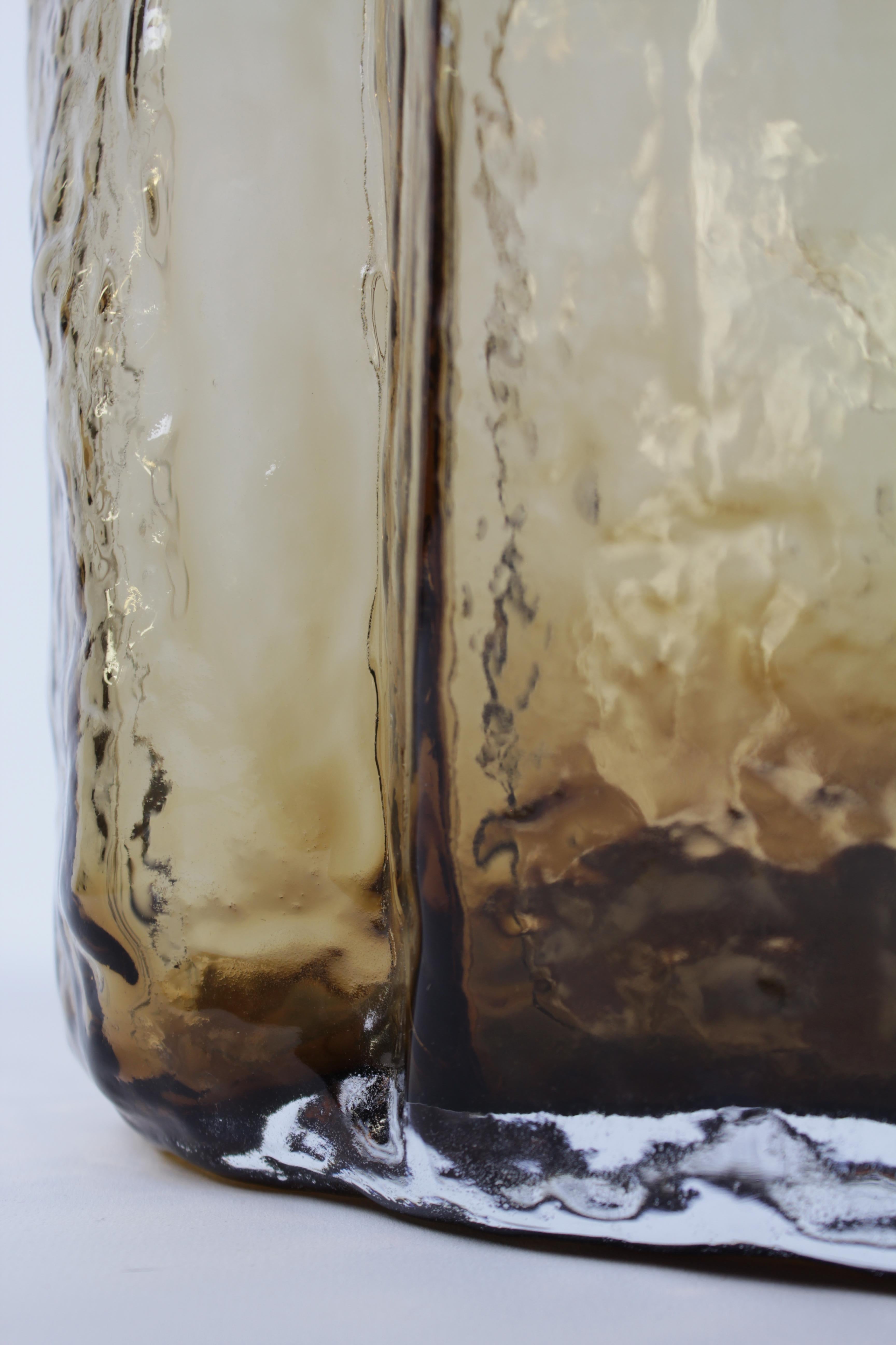 Contemporary Sand Series, Olive Brown, Handmade Glass Object by Vogel Studio