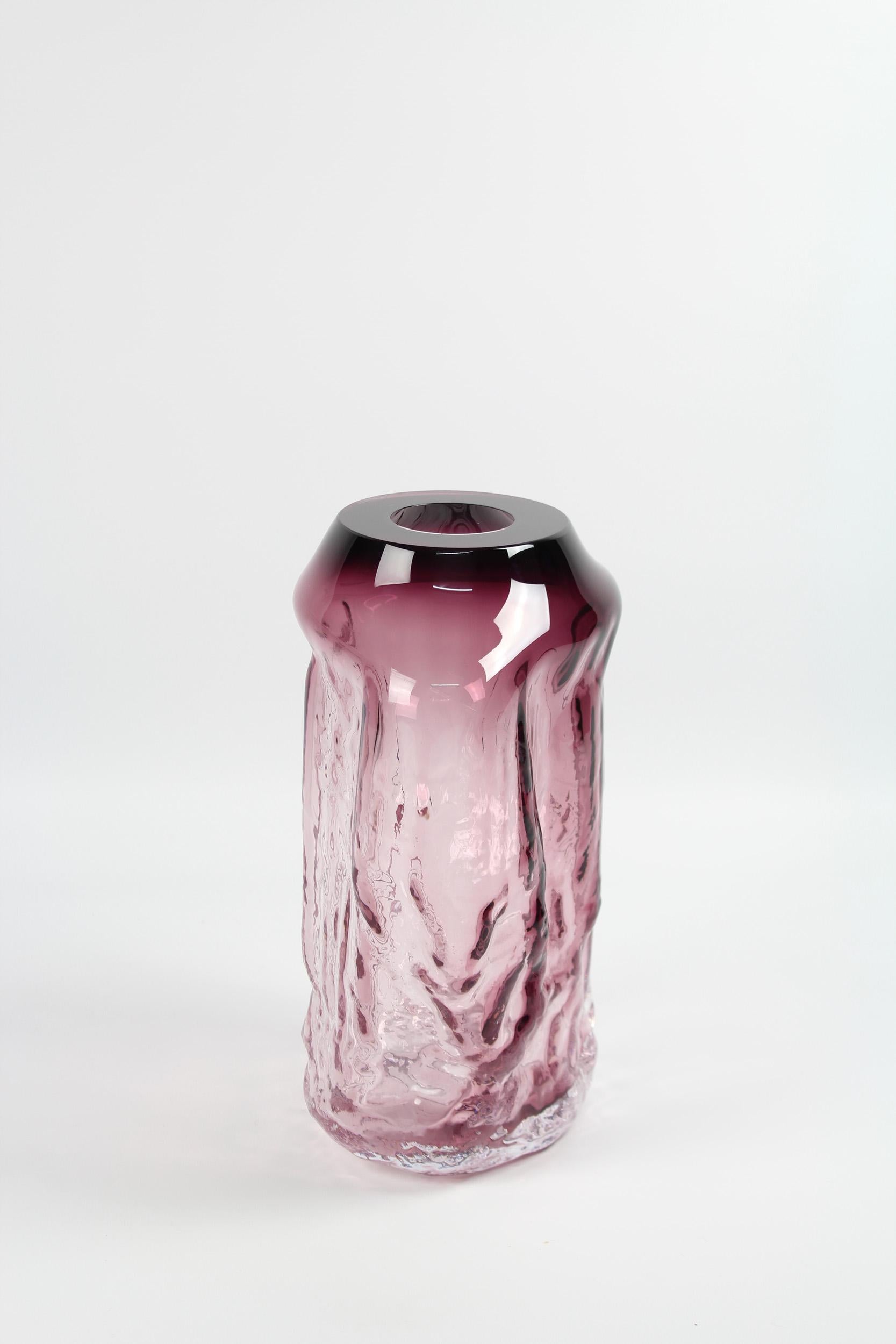 Swedish Sand Series, Violet Blue, Handmade Glass Object by Vogel Studio For Sale