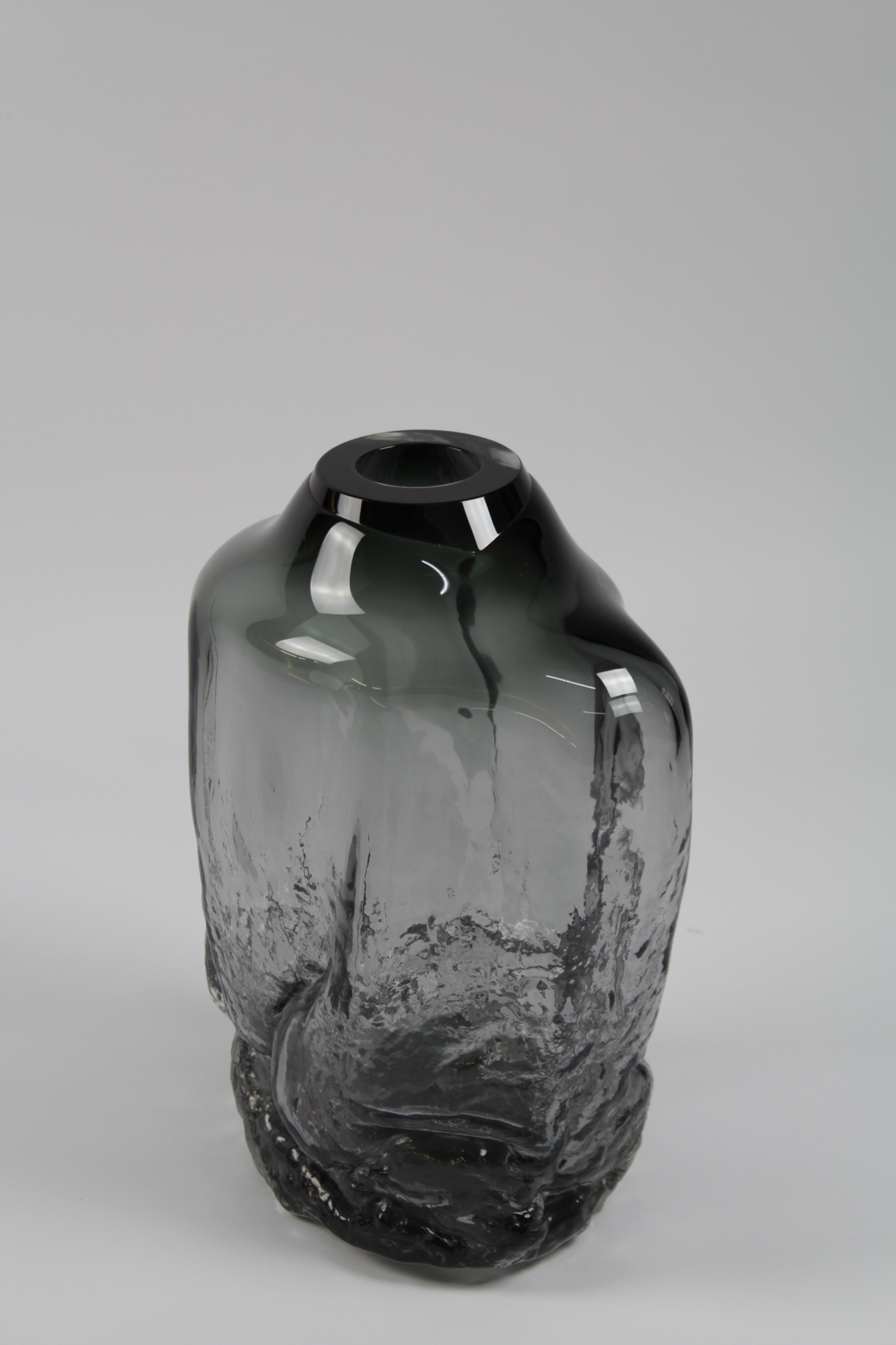 Sand Shape 2 Fluid Hot Blown Glass Unique Decorative Object by Vogel Studio