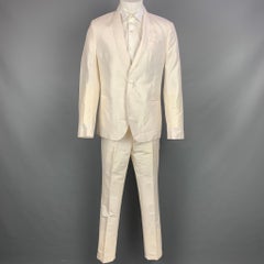 SAND The Red Carpet Size 40 Off White Textured Silk Shawl Collar Suit
