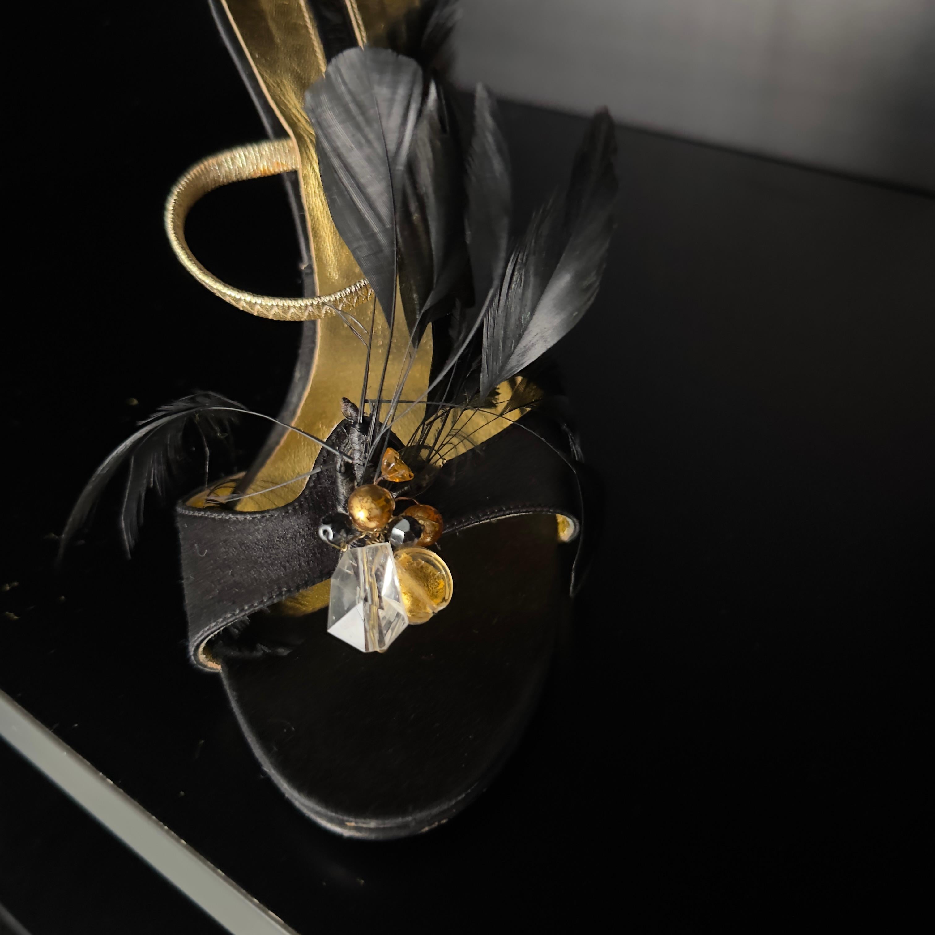 GianMarco Lorenzi sandal with feathers  For Sale 2