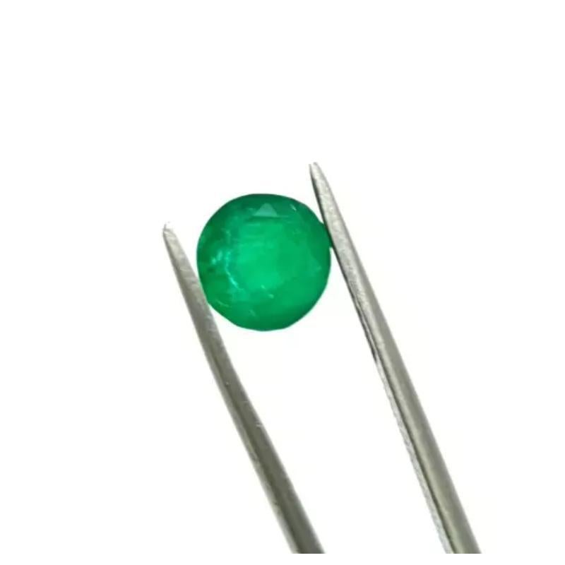 Sandawana 1.15 Cts Piedra Natural Redonda Corte Esmeralda Certificado Excelente Corte redondo en venta