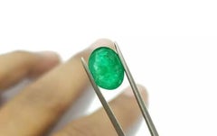 Sandawana 2.45Cts Natural Emerald Oval Stone Certified Emerald Cut
