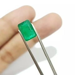 Sandawana Natural Emerald Prong Ring 925 Silver