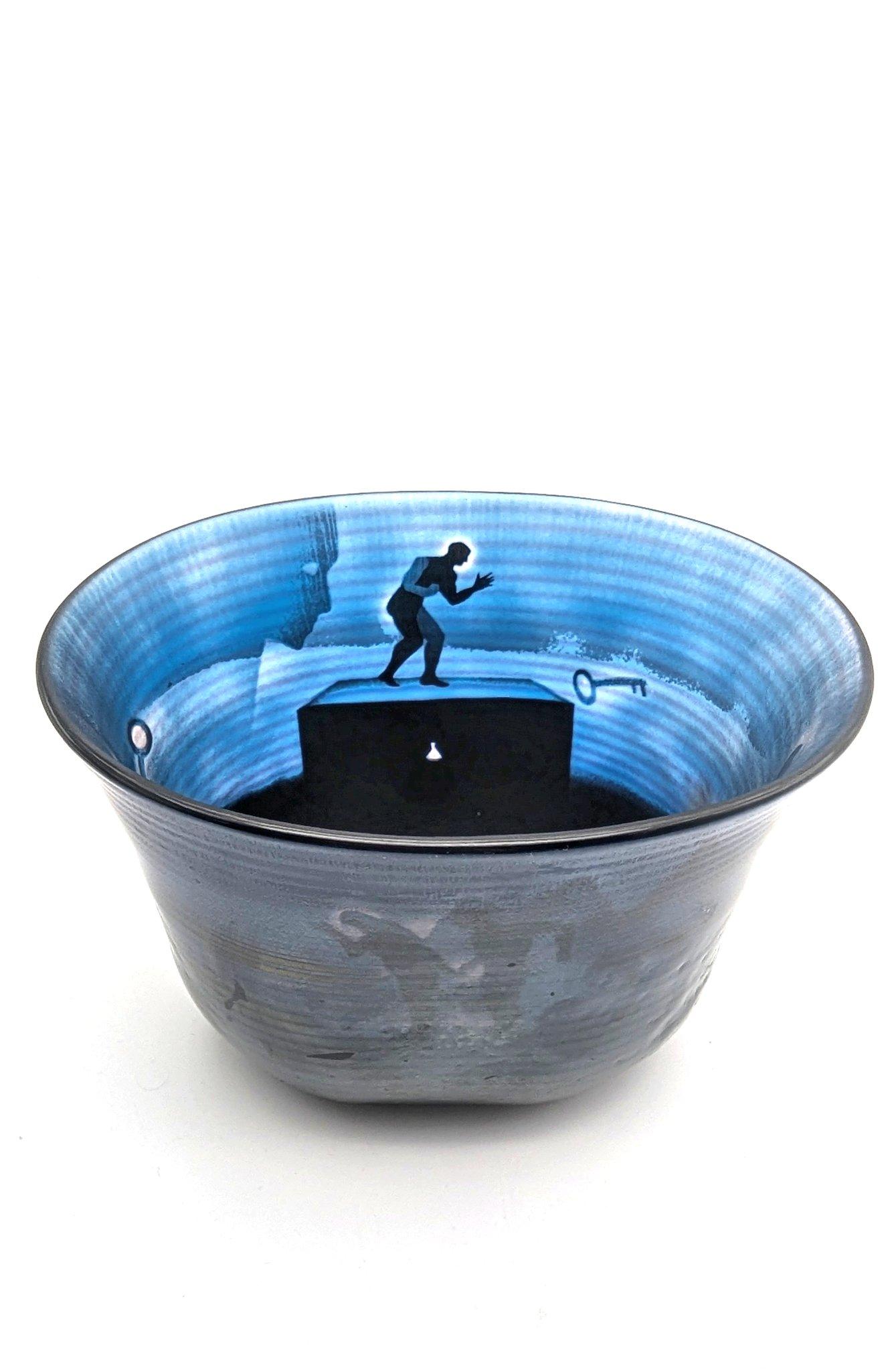 Svedese Vaso unico Kosta Boda sabbiato di Bertil Vallien, realizzato in Svezia nel 1991 in vendita
