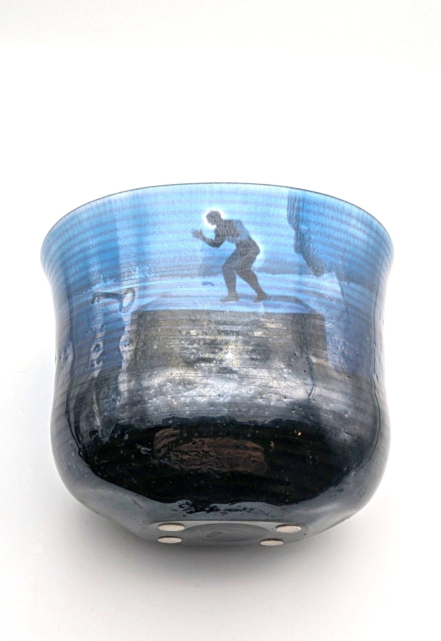 Vetro Vaso unico Kosta Boda sabbiato di Bertil Vallien, realizzato in Svezia nel 1991 in vendita