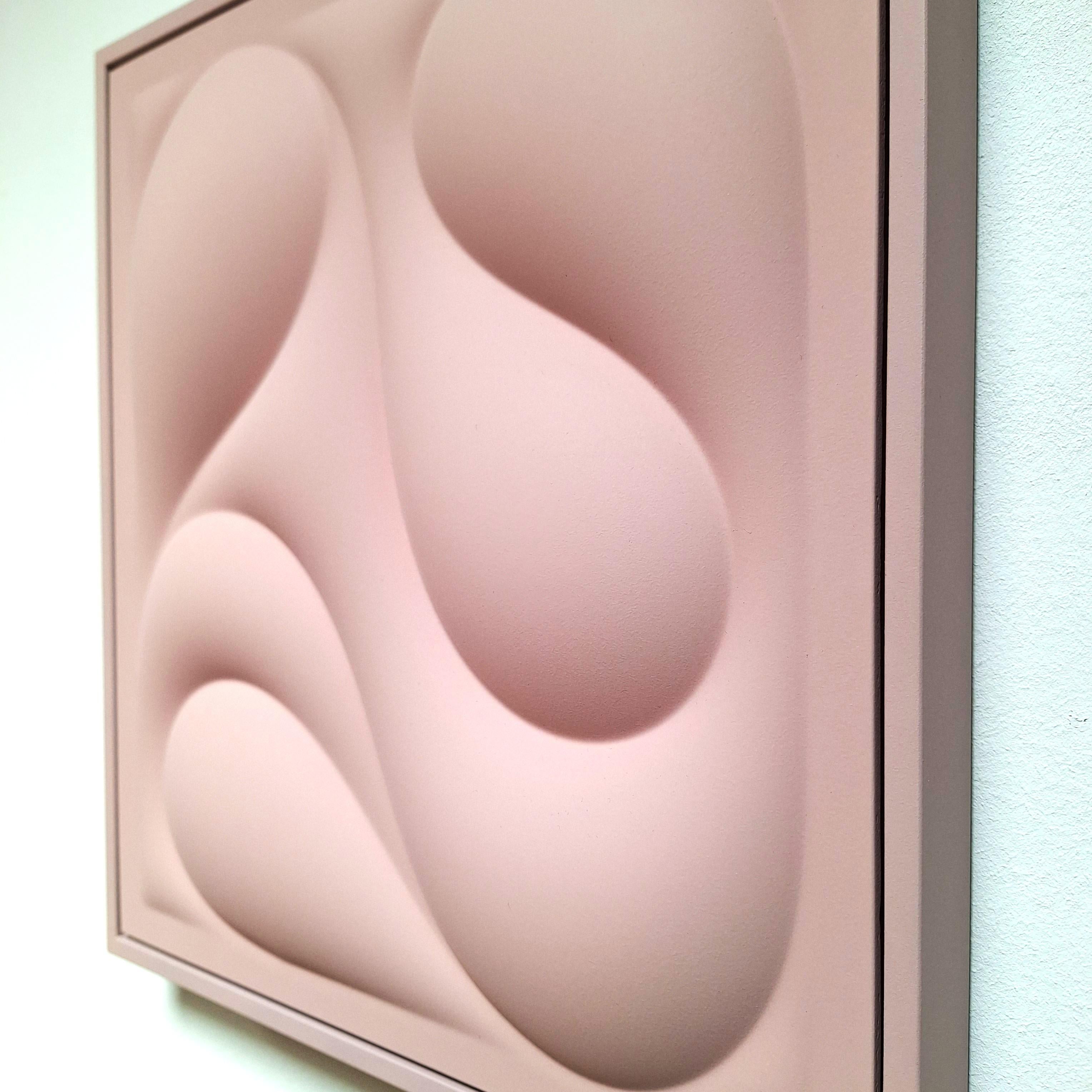 Contención 2491 - pintura abstracta geométrica contemporánea moderna relieve - Abstract Sculpture Marrón de Sander Martijn Jonker