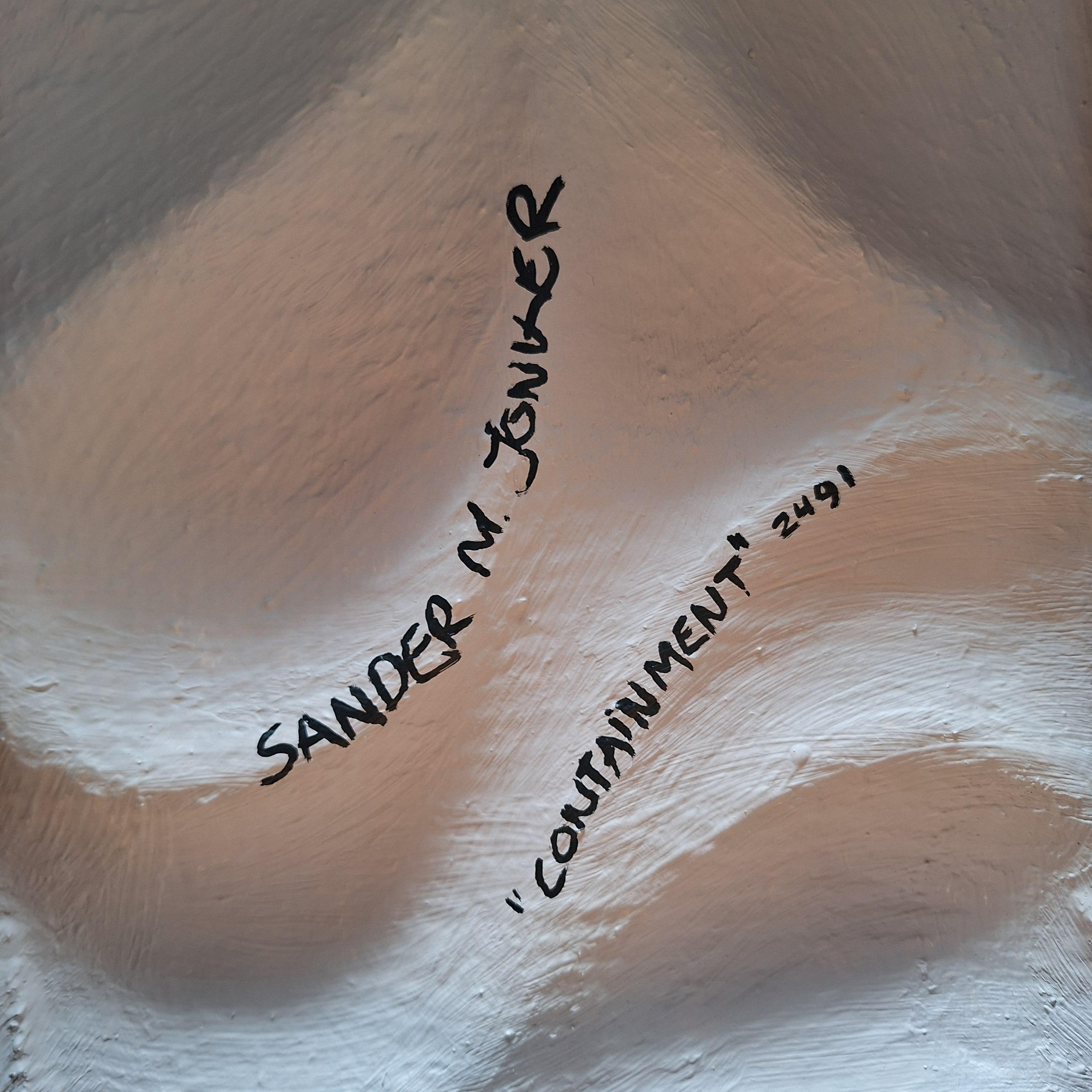Contención 2491 - pintura abstracta geométrica contemporánea moderna relieve en venta 2