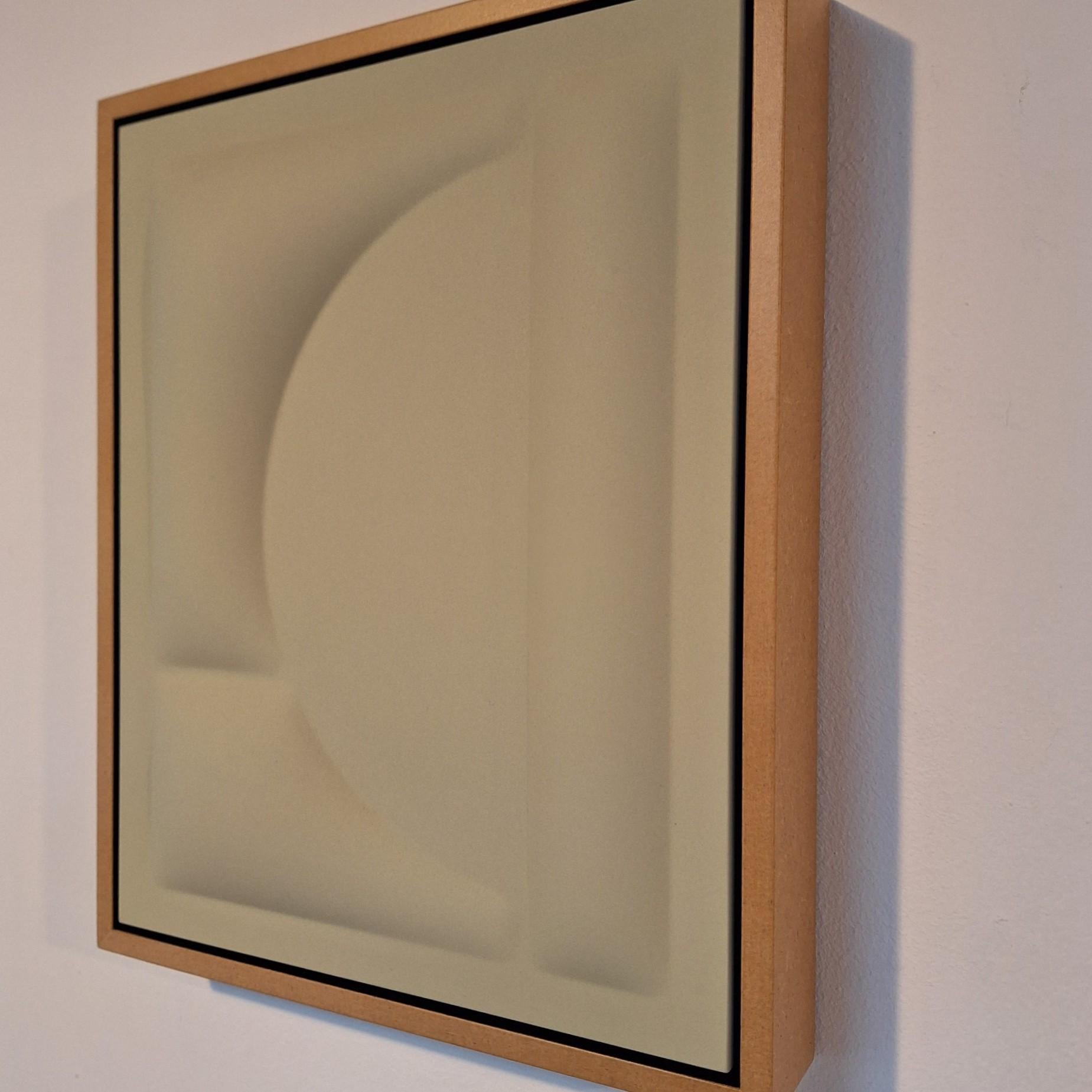 Covered Parts 2392 - quadro astratto geometrico contemporaneo moderno in rilievo - Abstract Sculpture Marrone di Sander Martijn Jonker