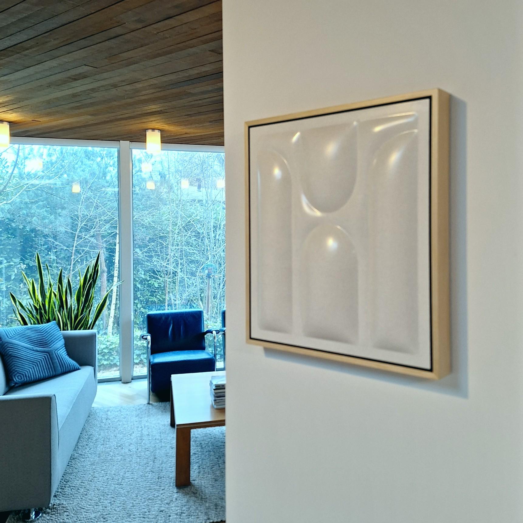 Covered Parts 2411 - quadro astratto geometrico contemporaneo moderno in rilievo - Painting di Sander Martijn Jonker