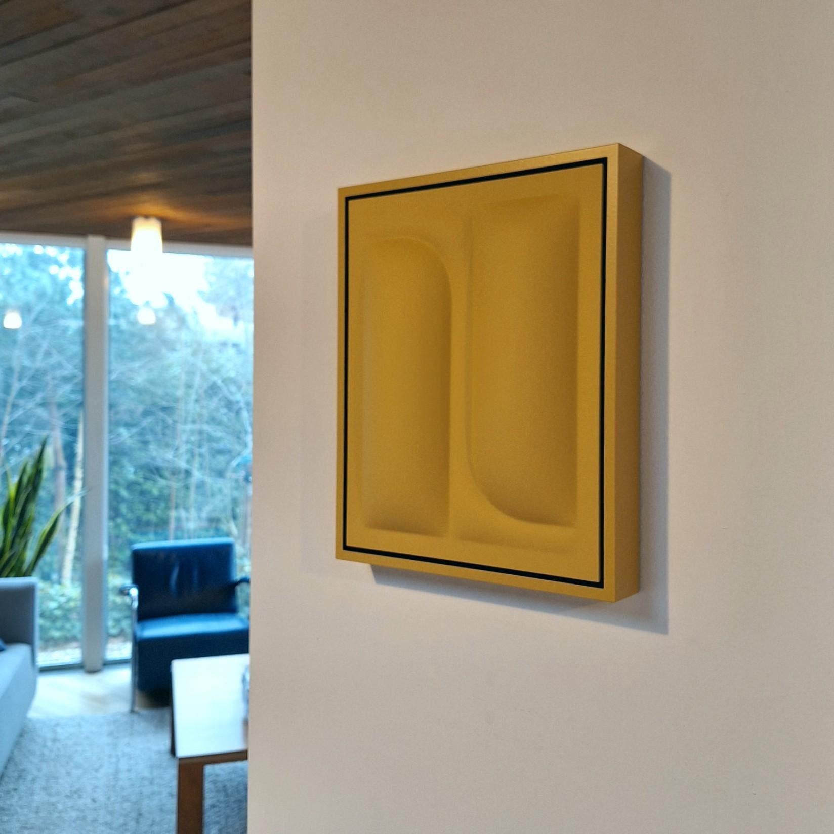 Covered Parts 2416 - quadro astratto geometrico contemporaneo moderno in rilievo - Painting di Sander Martijn Jonker