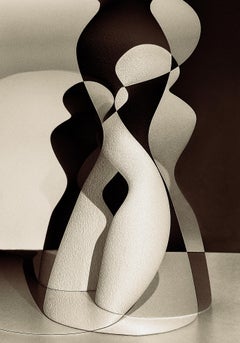 Vintage In Between the shadows, Cubist sculpture, female figure abstract prints