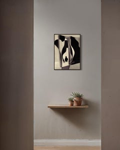 Recipiente - Entre Las Sombras, Collage Jarrón Abstracto, Tonos Terrosos, Enmarcado