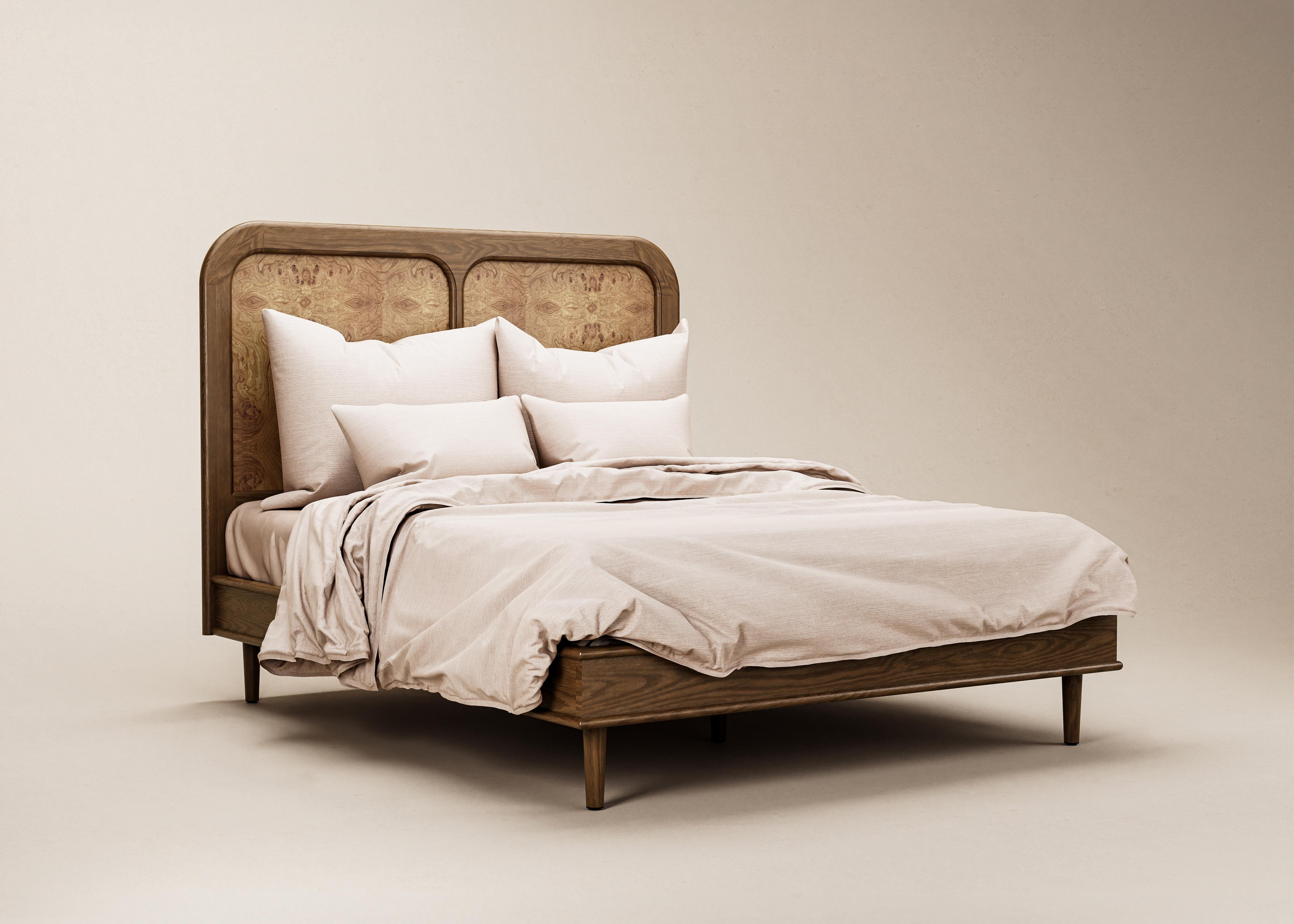 Mid-Century Modern Danish Sanders Bed in Rattan & Natural Oak — Euro King For Sale 3