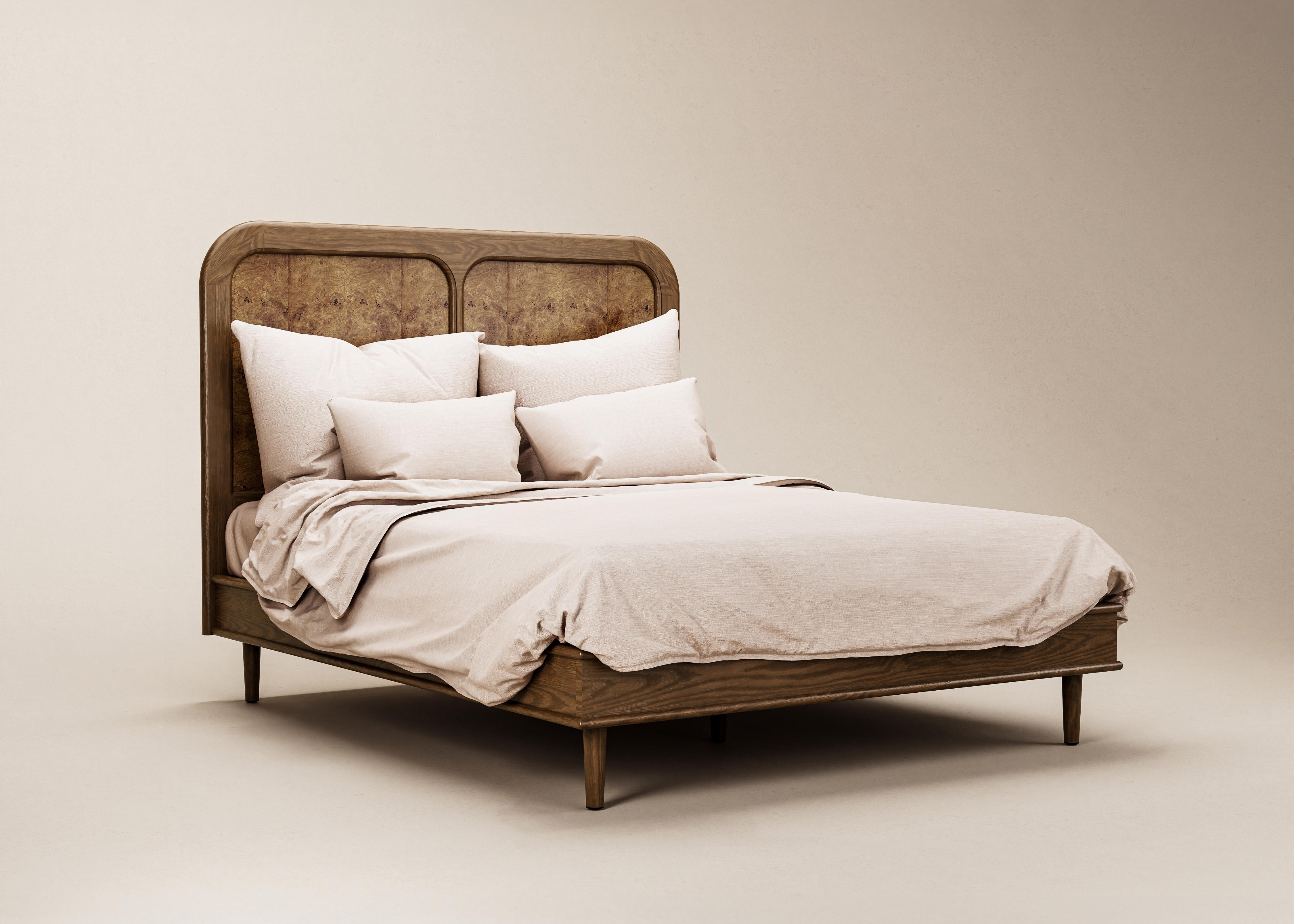 Mid-Century Modern Danish Sanders Bed in Rattan & Natural Oak — Euro King For Sale 6