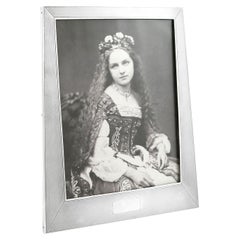 Cadre pour photographies Art Déco ancien en argent sterling Sanders & Mackenzie 1924