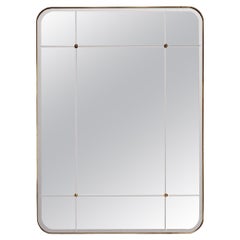 Miroir Sanders en verre taillé et laiton - Large