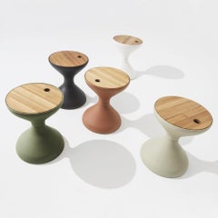 Sandglass Side Table Indoor Outdoor with Teak Top