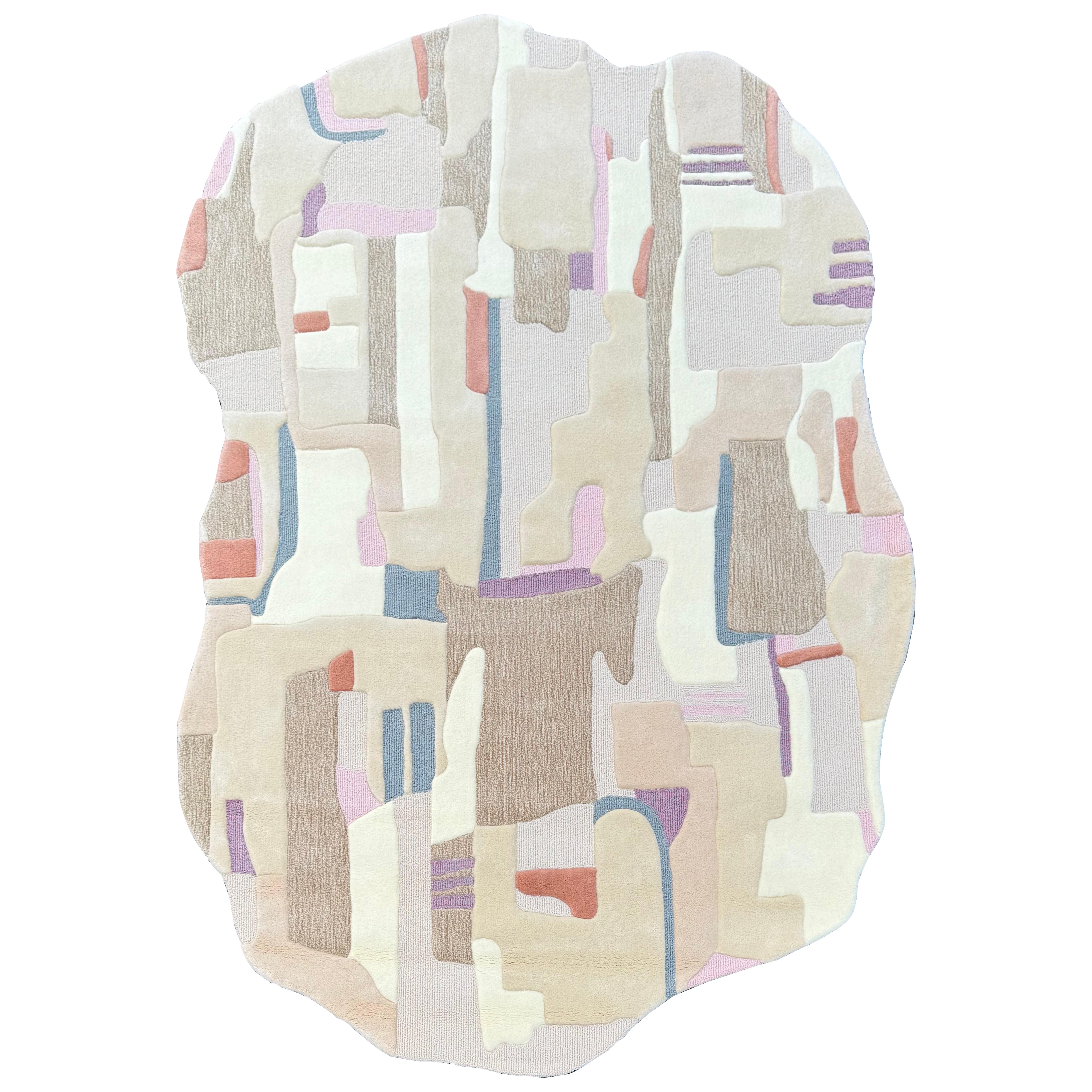 Alfombra abstracta tejida a mano Sandlines en tonos neutros y pastel by RAG home