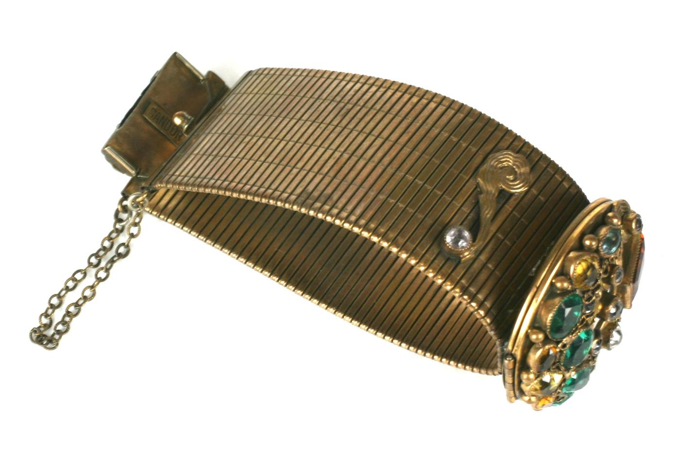 Sandor Art Deco Compact Bracelet For Sale 1