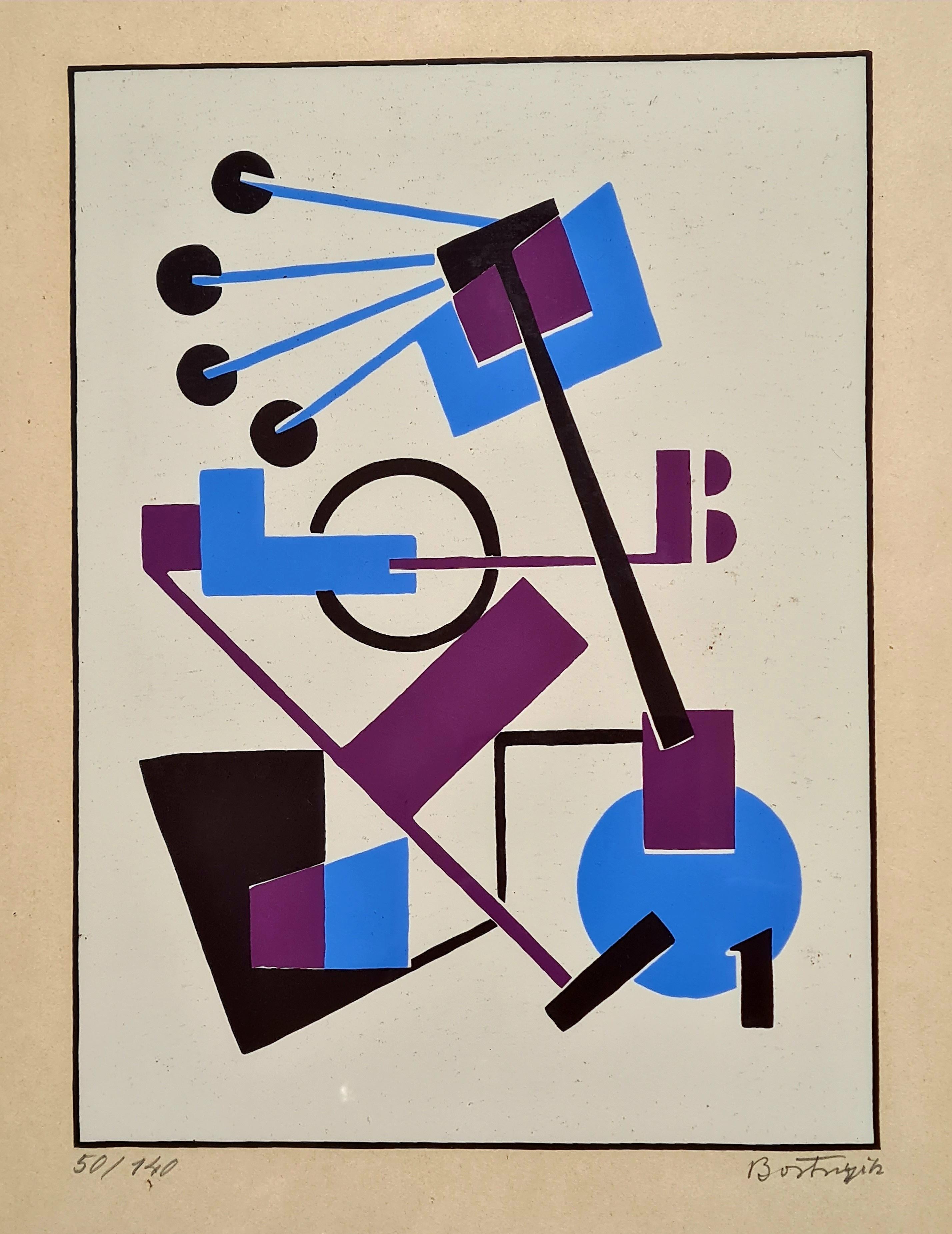 Abstract Print Sandor Bortnyik - Abstrait constructiviste de l'album MA 1921