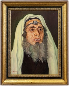 Sandor Molnar - Rabbi with Tefillin, Judaica Portrait Rabbi with Tefillin, Judaica Portrait