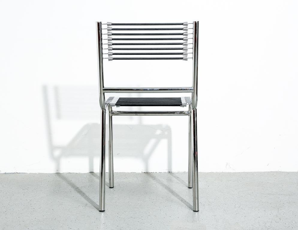 Steel 'Sandows' Dining Chairs by René Herbst For Sale