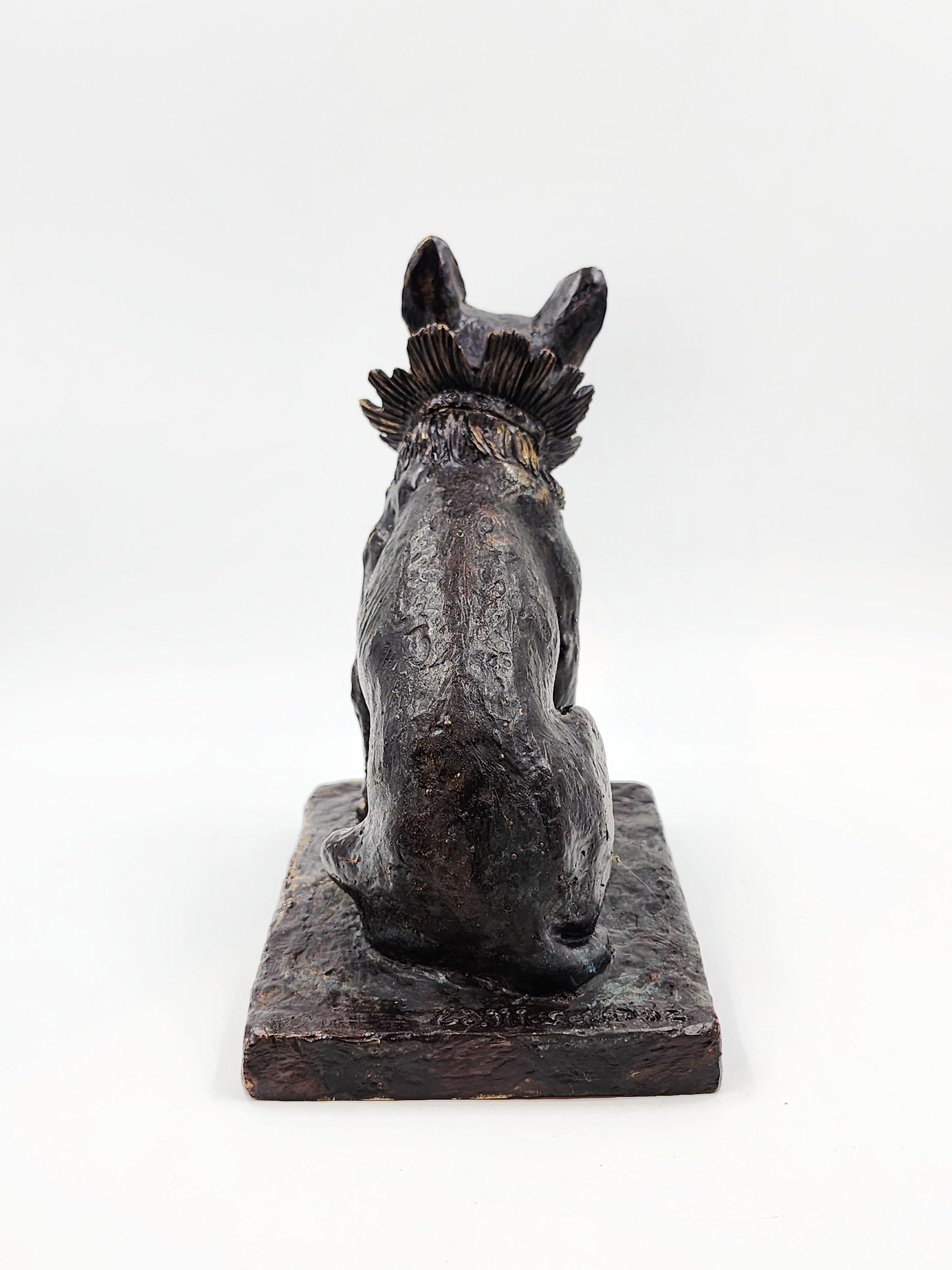 Hand-Crafted SANDOZ Edouard-Marcel (1881-1971) - Bulldog sentado llamado 