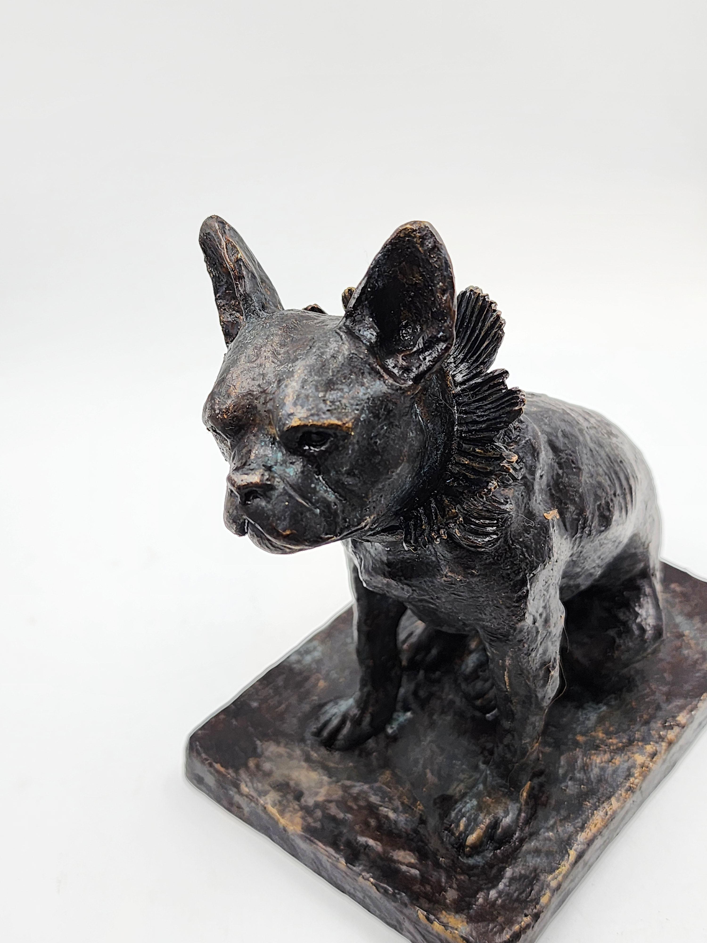 Bronze SANDOZ Edouard-Marcel (1881-1971) - Bulldog sentado llamado 