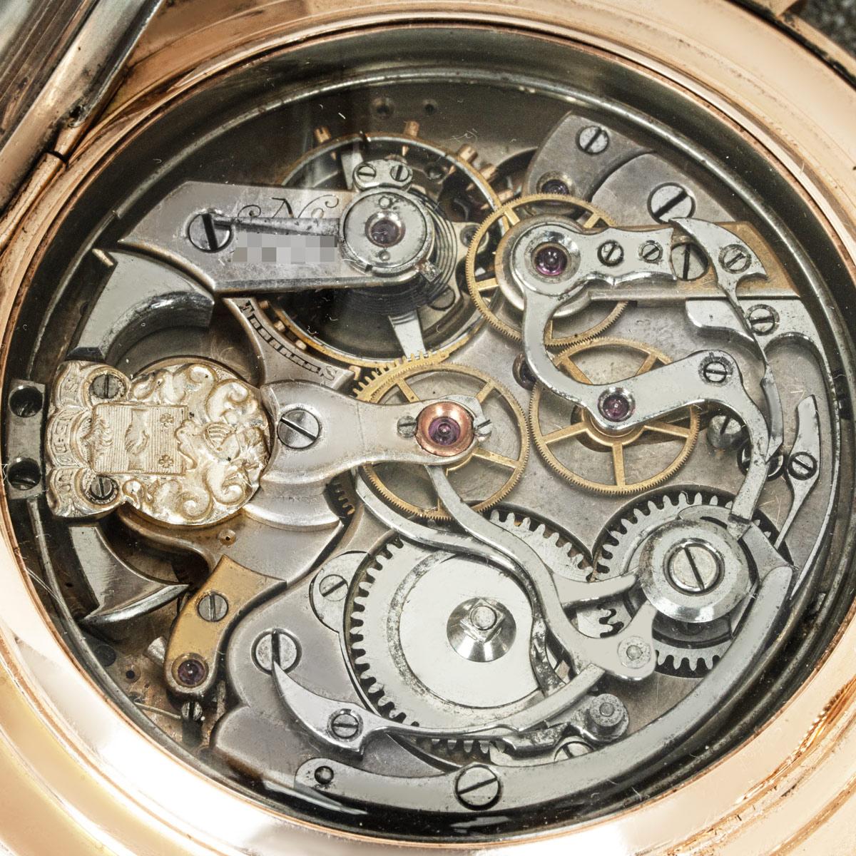 Sandoz Rare Niello Gold & Silver Five Minute Repeater Chrono Full Hunter C1890 For Sale 6
