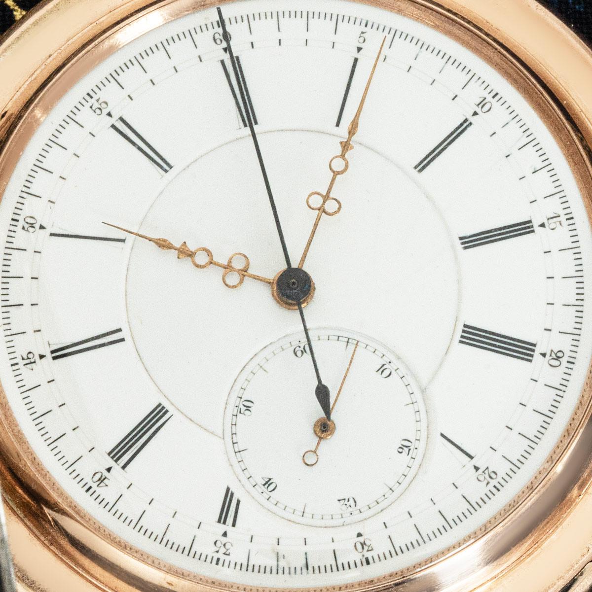 Sandoz Rare Niello Gold & Silver Five Minute Repeater Chrono Full Hunter C1890 For Sale 3