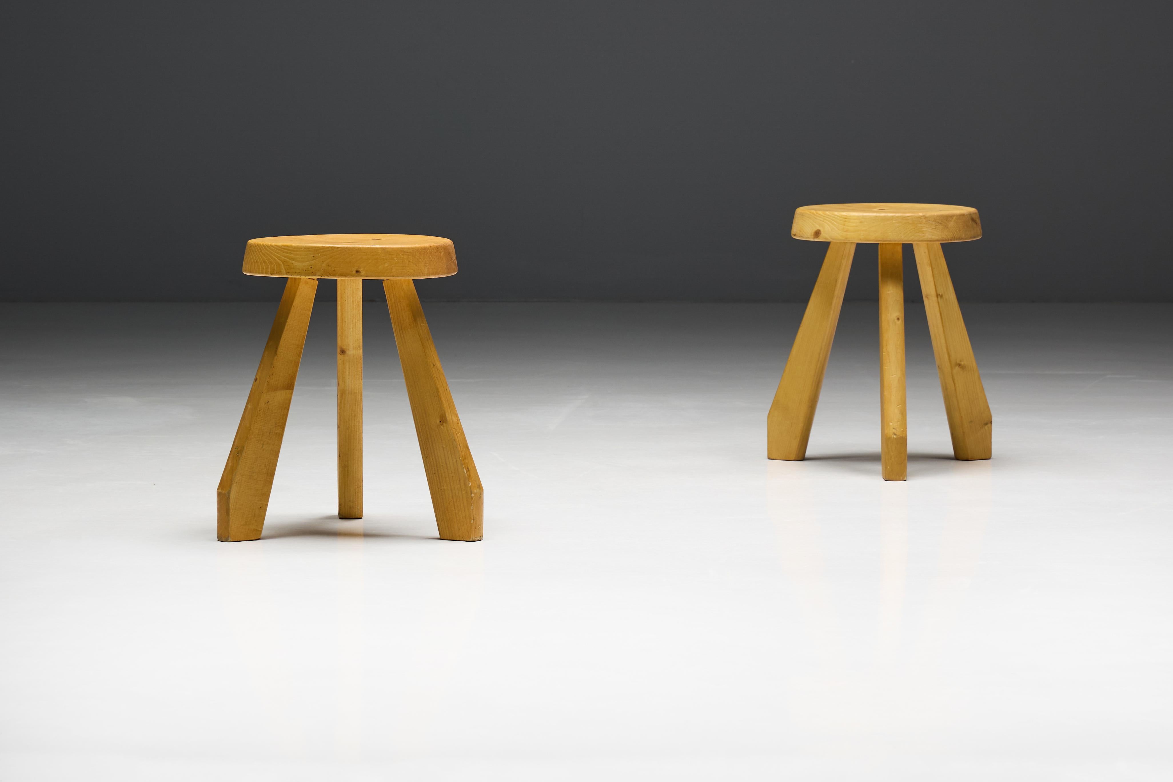 Sandoz Stools by Charlotte Perriand, France, 1950s For Sale 2