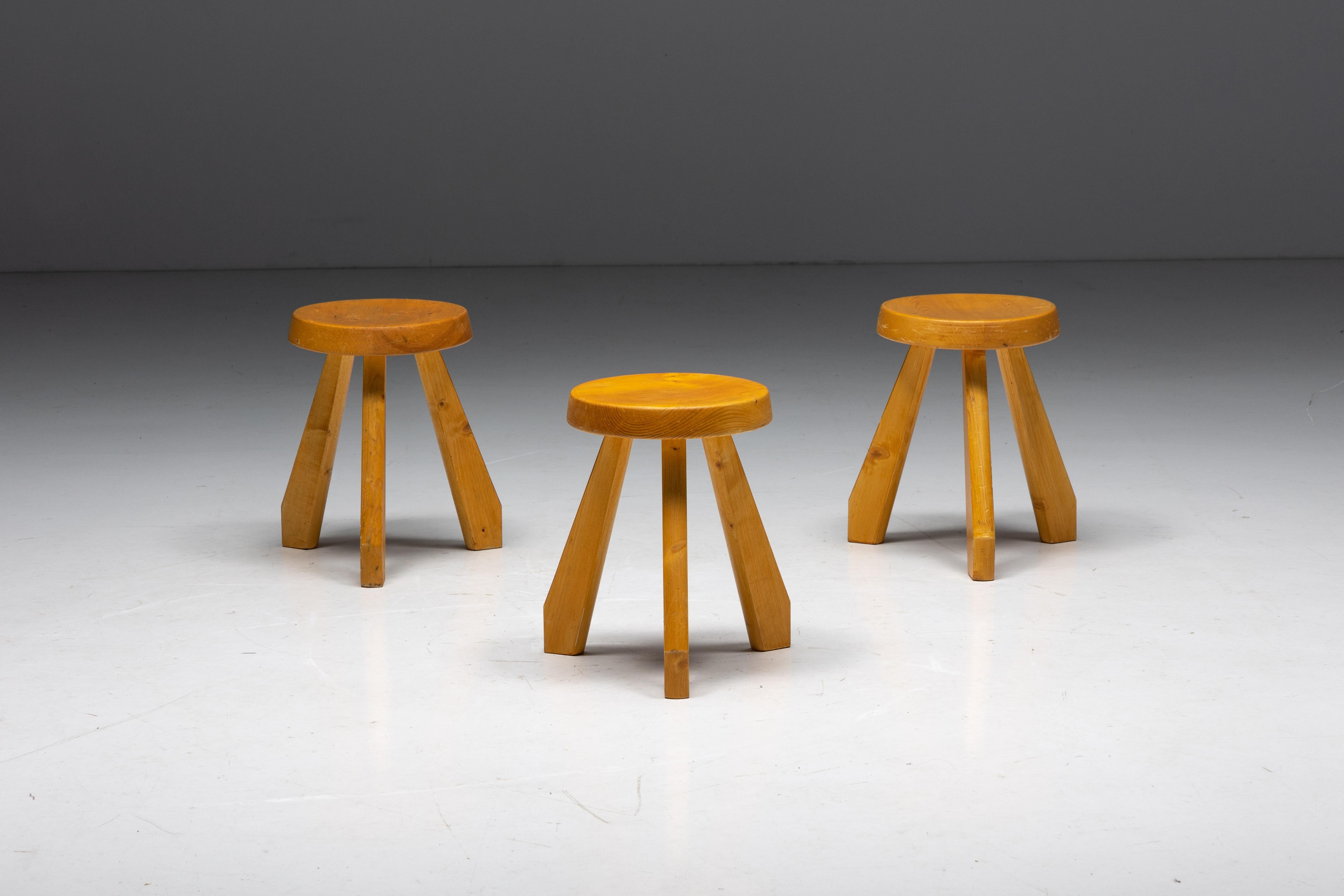 Mid-Century Modern Sandoz Stools by Charlotte Perriand, France, 1950s For Sale