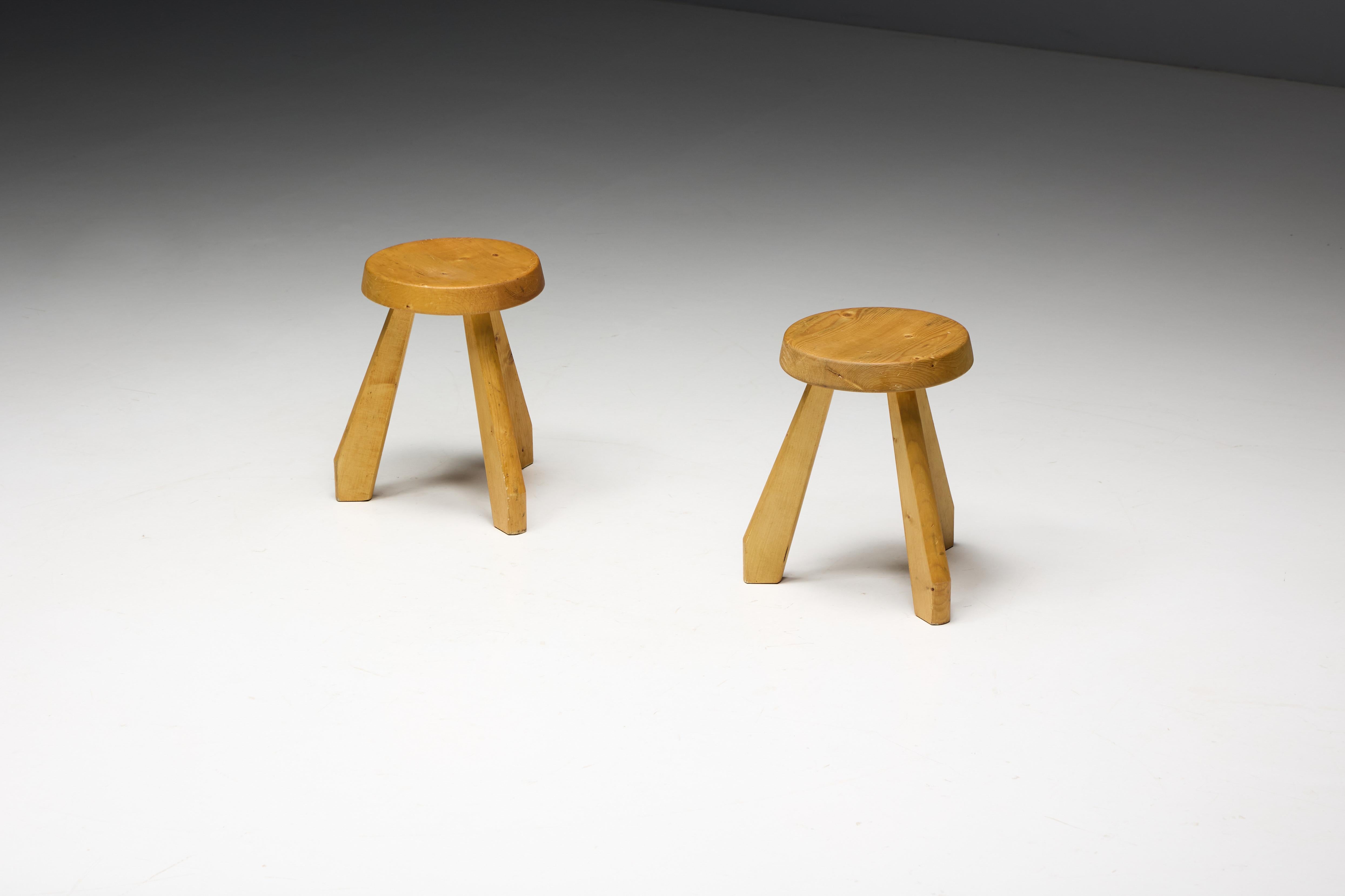 Mid-Century Modern Sandoz Stools by Charlotte Perriand, France, 1950s For Sale
