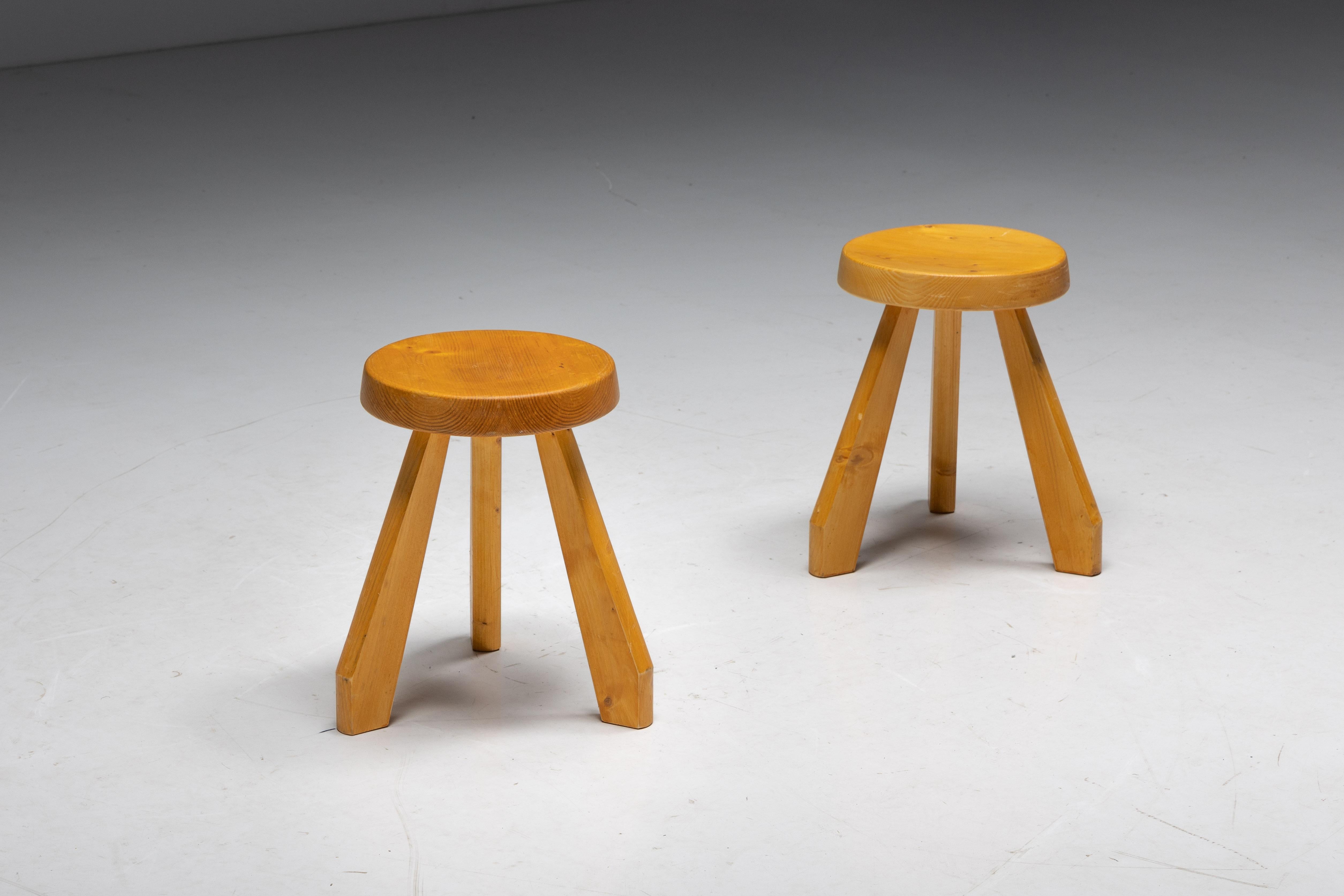 French Sandoz Stools by Charlotte Perriand, France, 1950s For Sale