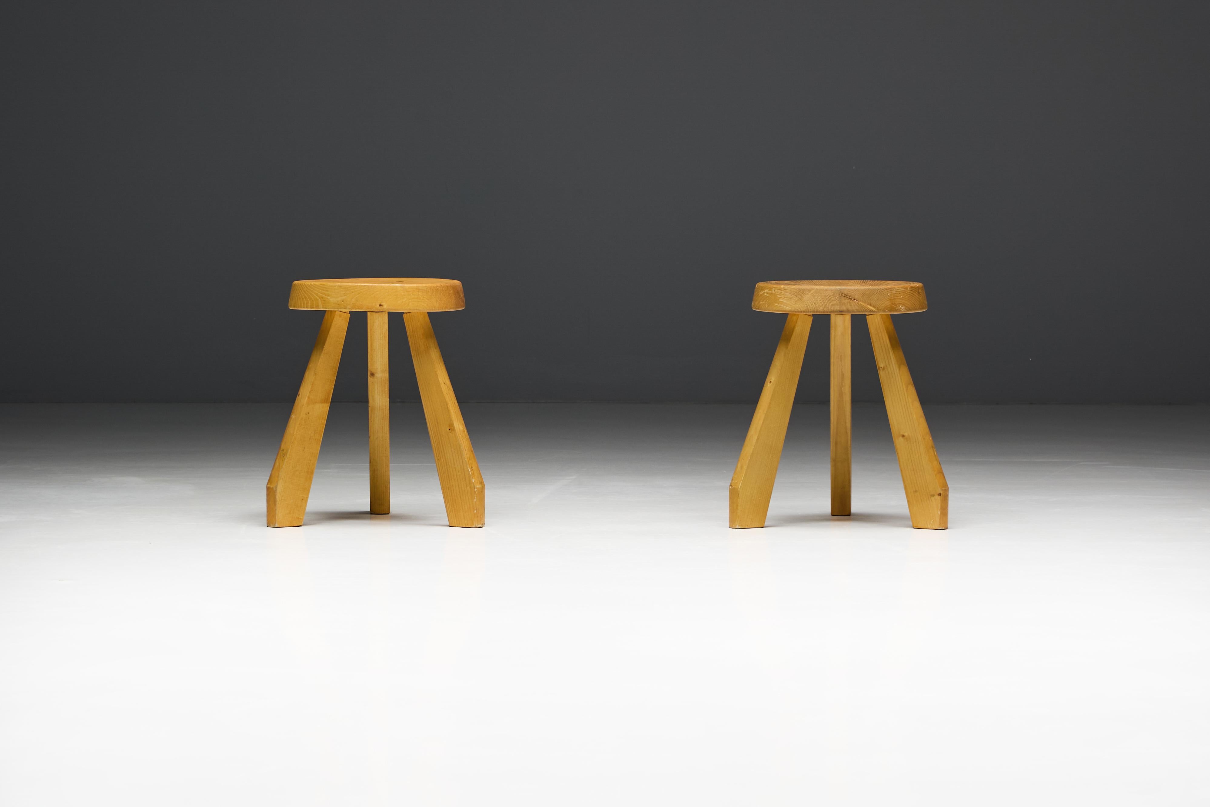Sandoz Stools by Charlotte Perriand, France, 1950s In Excellent Condition For Sale In Antwerp, BE