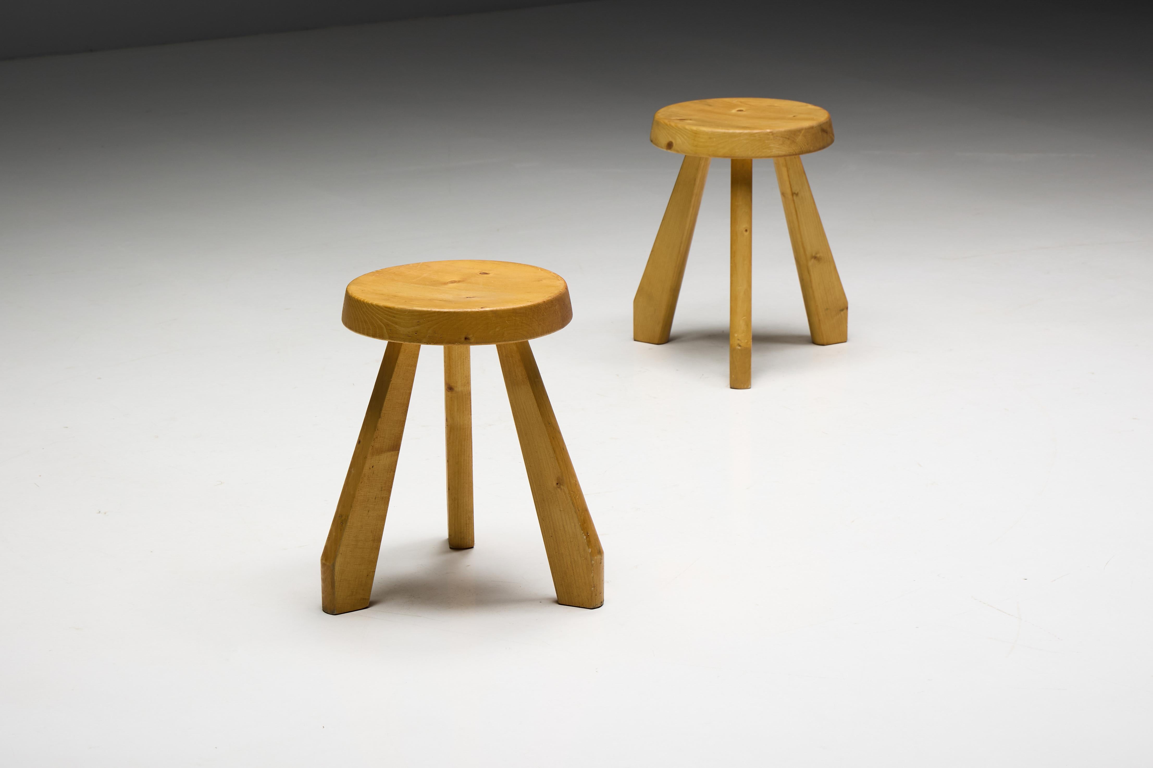 Mid-20th Century Sandoz Stools by Charlotte Perriand, France, 1950s For Sale