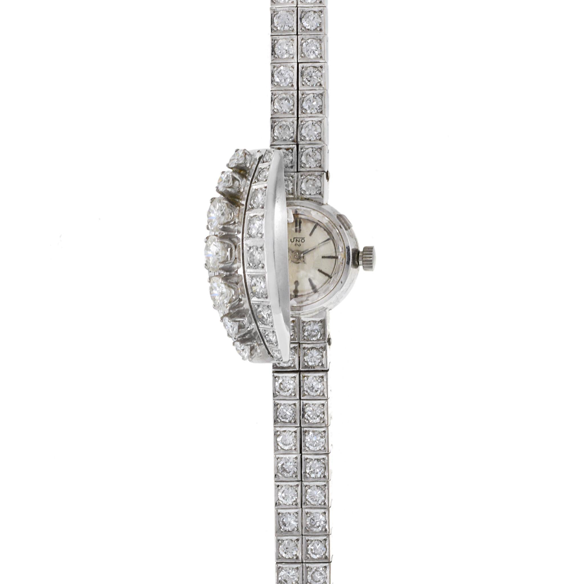 Sandoz Uno Cocktail-Uhr, 18 Karat und 8,00CT Diamant im Zustand „Gut“ im Angebot in New York, NY
