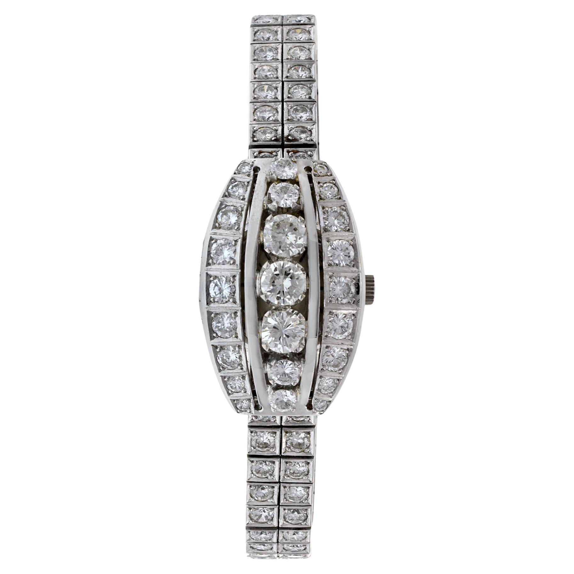 Sandoz Uno 18K and 8.00CT Diamond Cocktail Watch For Sale