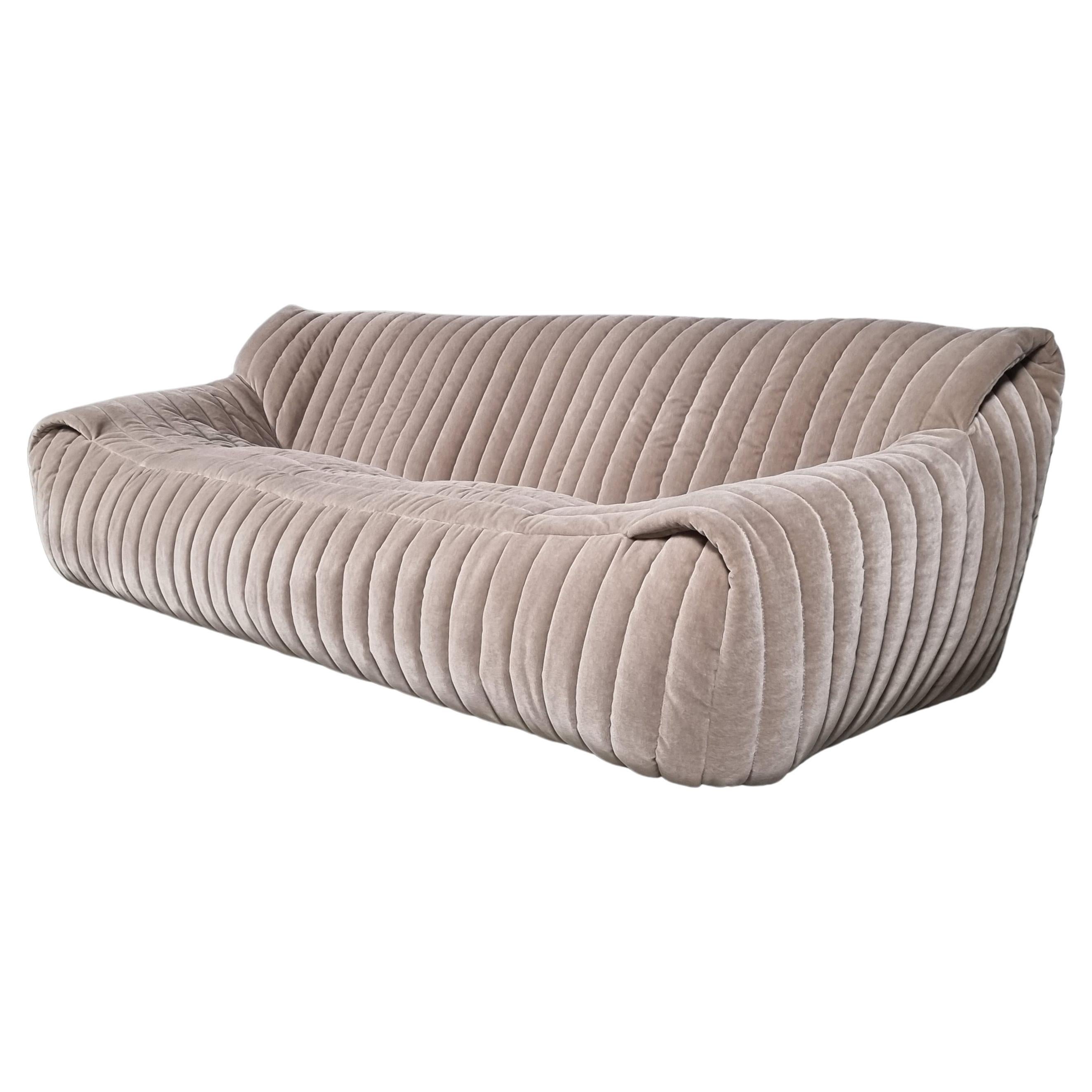 Sandra 3-seater sofa in mohair velvet by Annie Hiéronimus for Cinna Ligne Roset