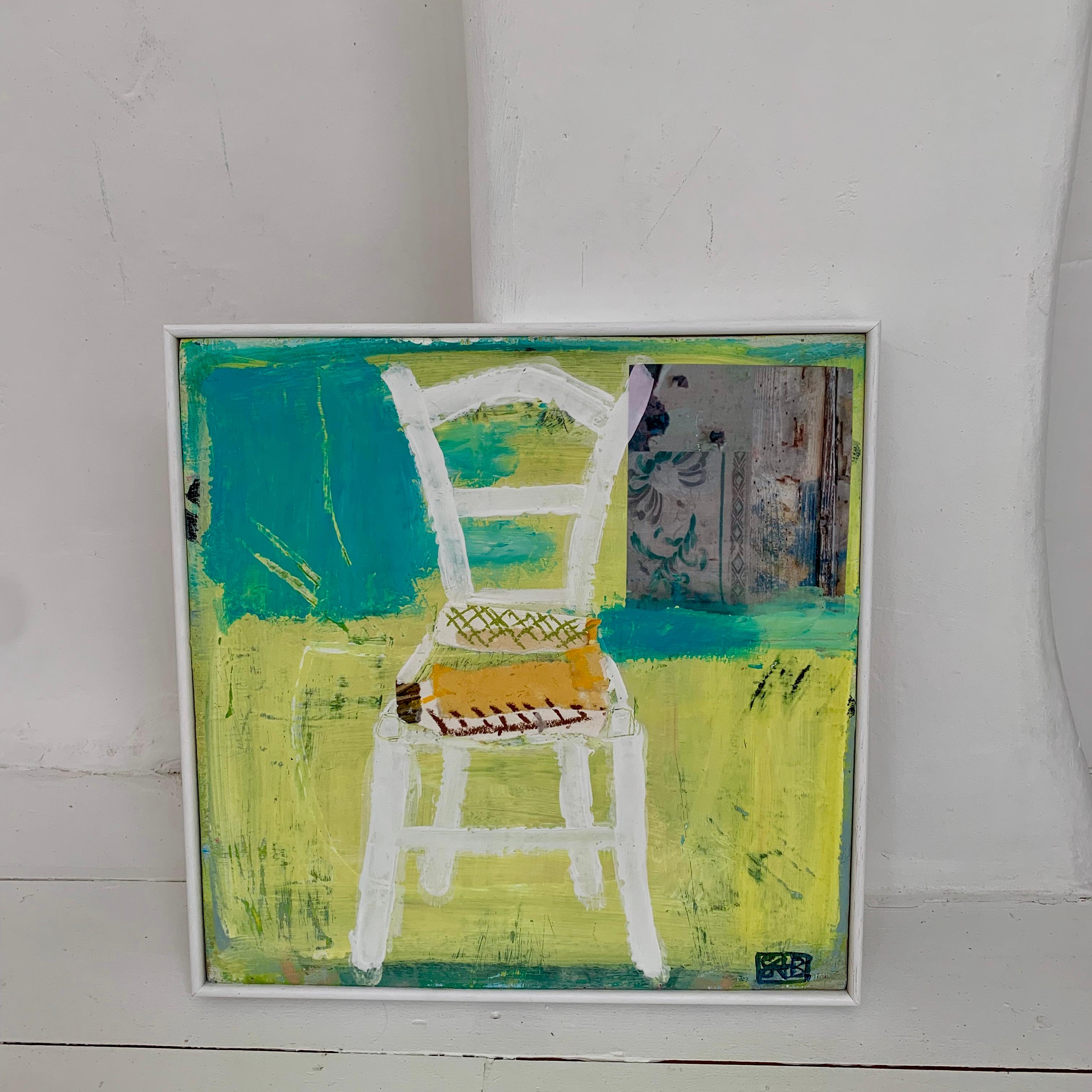 Sedia da taverna greca, Quadro originale, Paesaggio, Interno, Contemporaneo in vendita 1