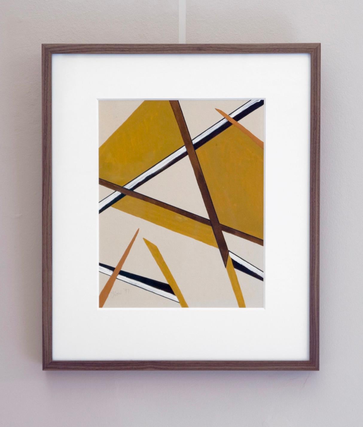 Abstract in Browns, 1997, gouache sur carton, abstraction britannique - Sandra Blow en vente 1