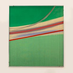 Green Projection, 1971 - Acrylic on Canvas, British Abstraction - Sandra Blow