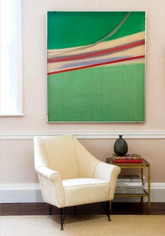 Green Projection, 1971 - Acrylic on Canvas, British Abstraction - Sandra Blow