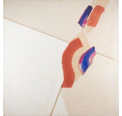 Rosso, Whiting e Blu, acrilico e collage su tela di Sandra Blow 1975-85