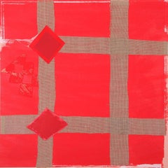 Red Melange: screenprint with collage by Sandra Blow