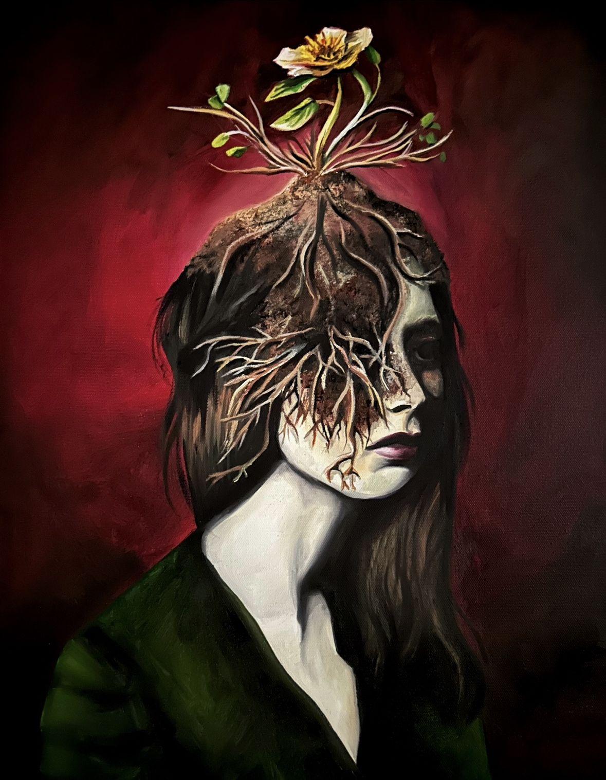 Flora, Pittura, Olio su tela - Painting di Sandra Boskamp