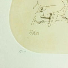 "SAM" lithograph by children's book author and artist Sandra Calder Davidson