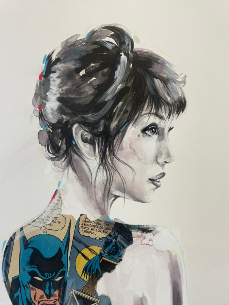 La Cage meditant au clan ete lune - Painting de Sandra Chevrier