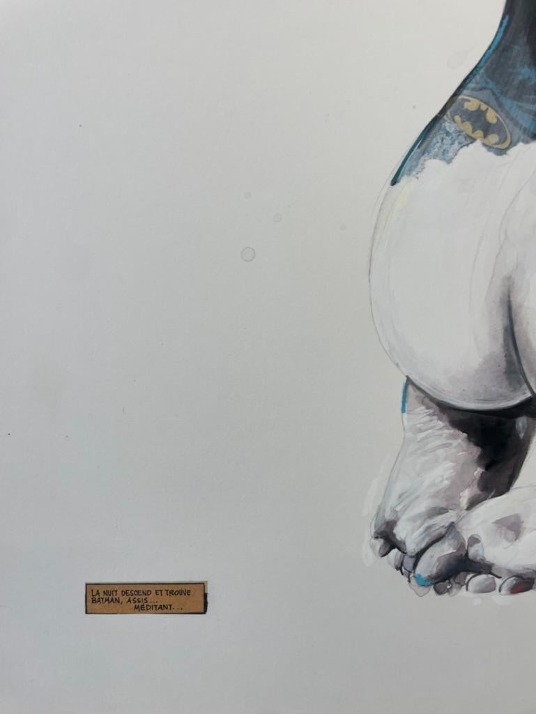 La Cage meditant au clan ete lune - Painting Arte callejero de Sandra Chevrier